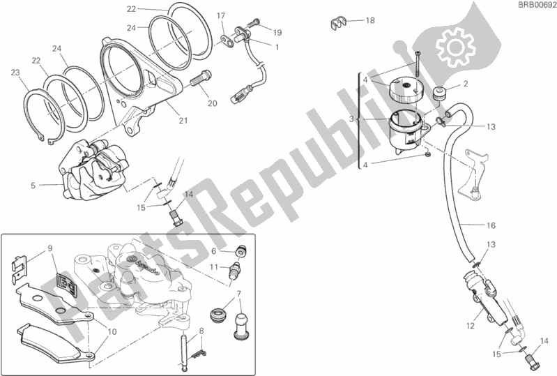Todas as partes de Sistema De Freio Traseiro do Ducati Diavel 1260 Thailand 2020